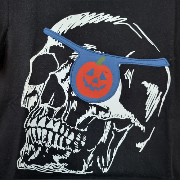 NWT Gymboree Black Skull Pumpkin Patch Short Sleeve Halloween Tee Size S 5/6 - Picture 3 of 5